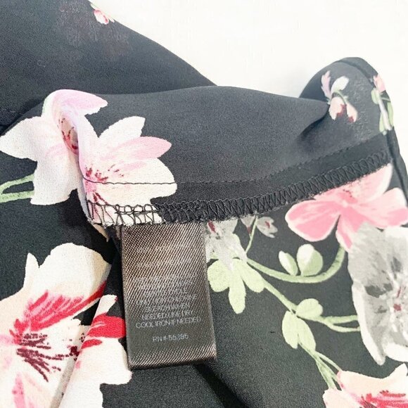 Express black bold spring floral lightweight y2k flowy back sleeveless top - Picture 7 of 9